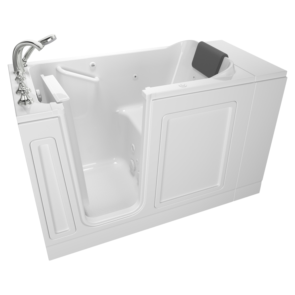 Acrylic Luxury Series 28 x 48-Inch Walk-in Tub With Whirlpool System - Left-Hand Drain With Faucet
